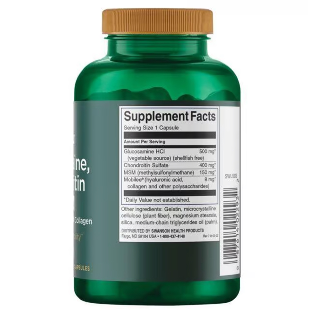 Swanson Ultra Glucosamine, Chondroitin & MSM with Hyaluronic Acid and Collagen / 90 Caps