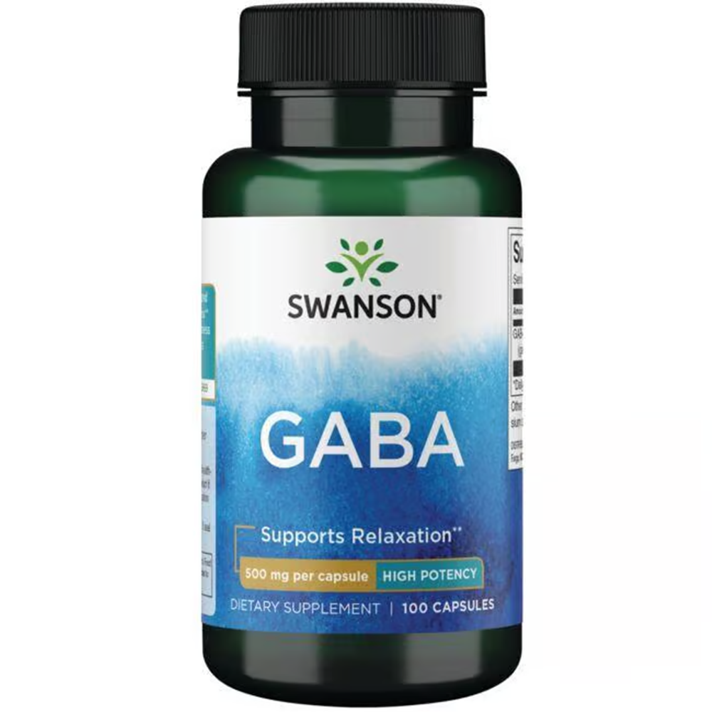 Swanson Premium  GABA - High Potency - 500 mg / 100 Caps