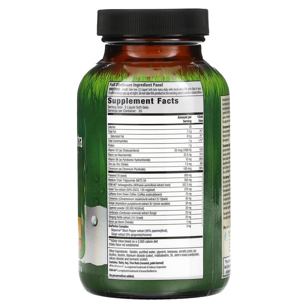 Irwin Naturals, Testosterone-Extra Fat Burner / 60 Liquid Soft-Gels