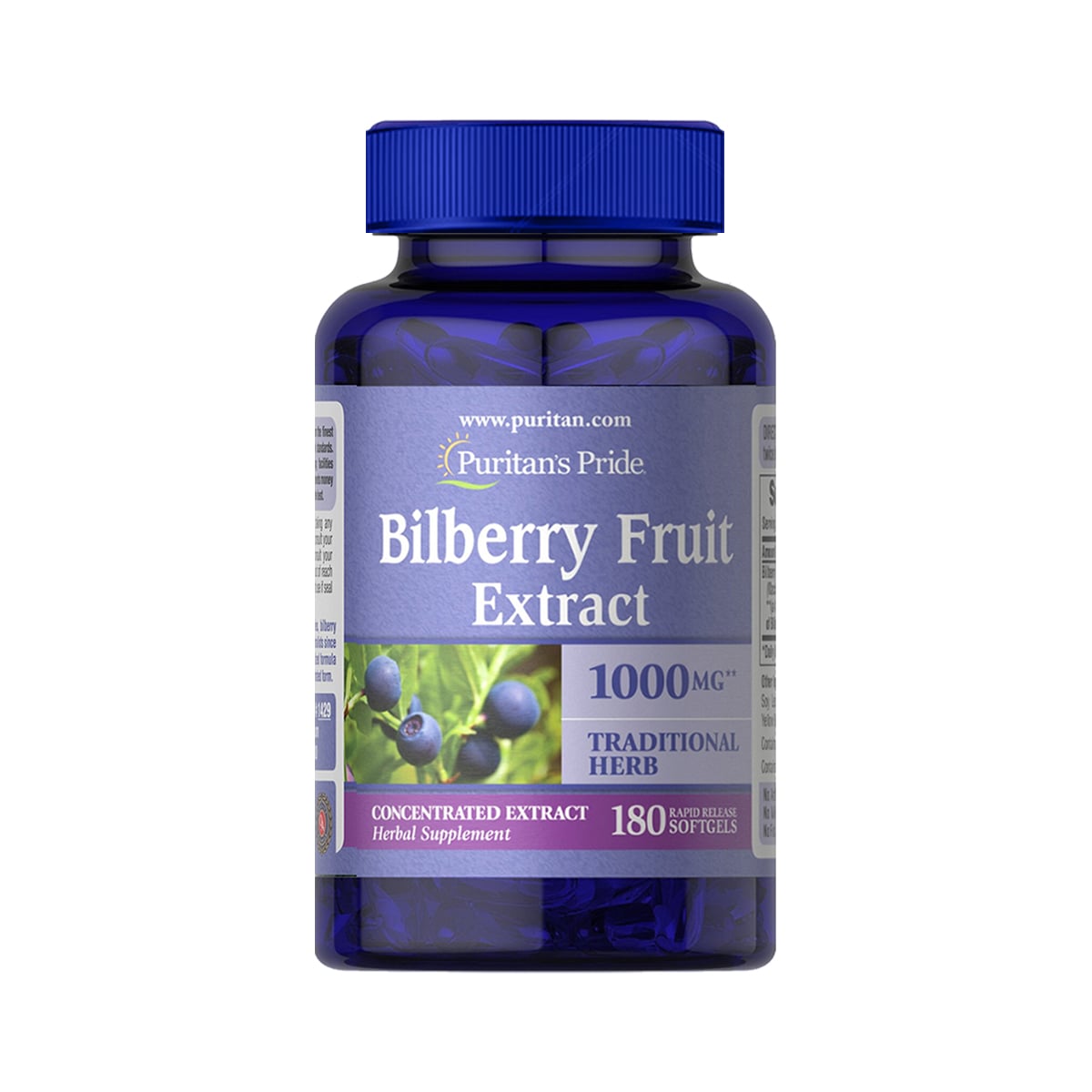 Puritan's Pride Bilberry 1000 mg / 180 Softgels
