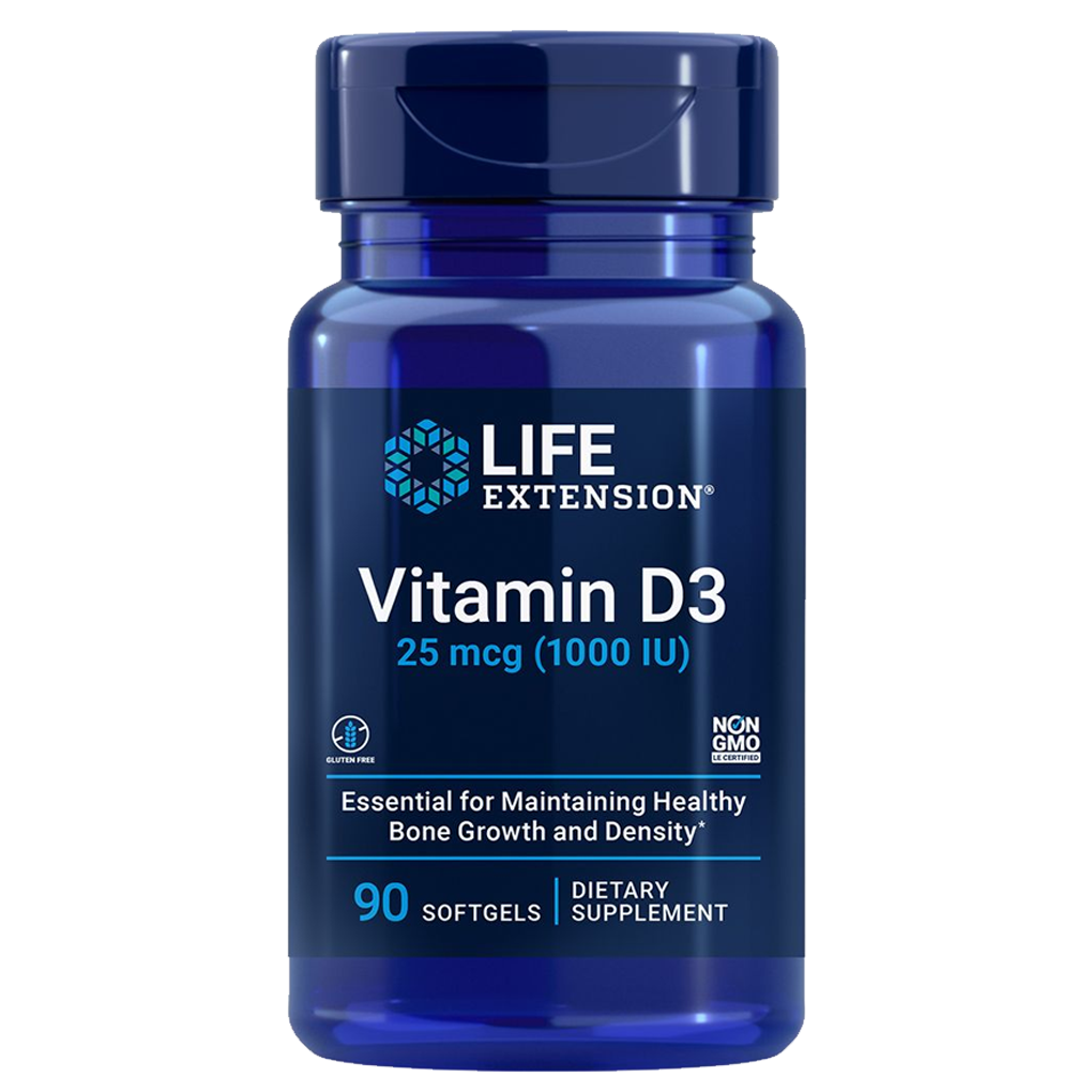 Life Extension  Vitamin D3  25 mcg (1000 IU) / 90 Softgels
