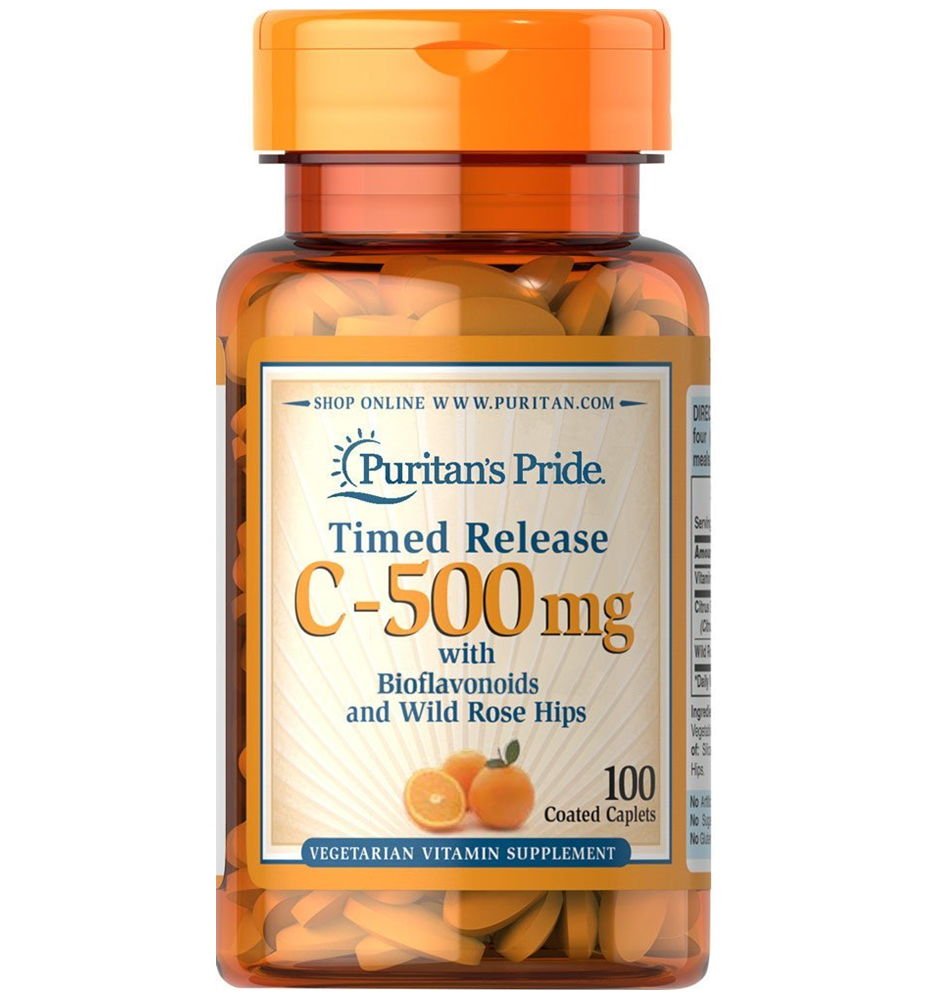 Puritan's Pride Vitamin C-500 mg with Rose Hips Timed Release / 100 Caplets