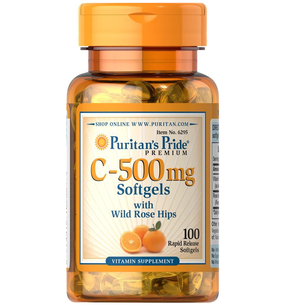 Puritan's Pride Vitamin C-500 mg with Rosehips / 100 Softgels