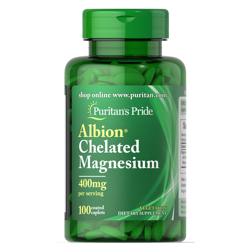 Puritan's Pride  Albion® Chelated Magnesium 400 mg / 100 Caplets