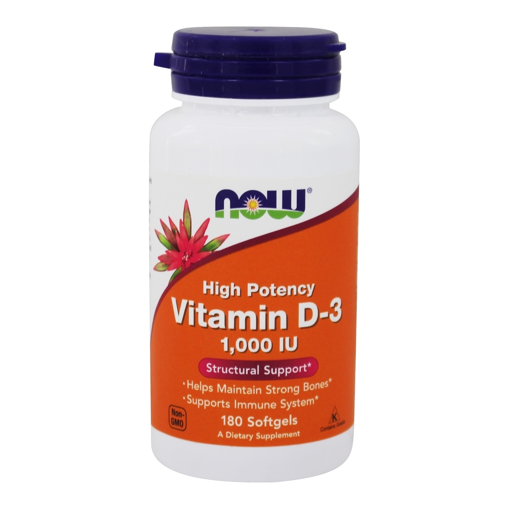 NOW Foods  Vitamin D3 High Potency 1000 IU / 180 Softgels