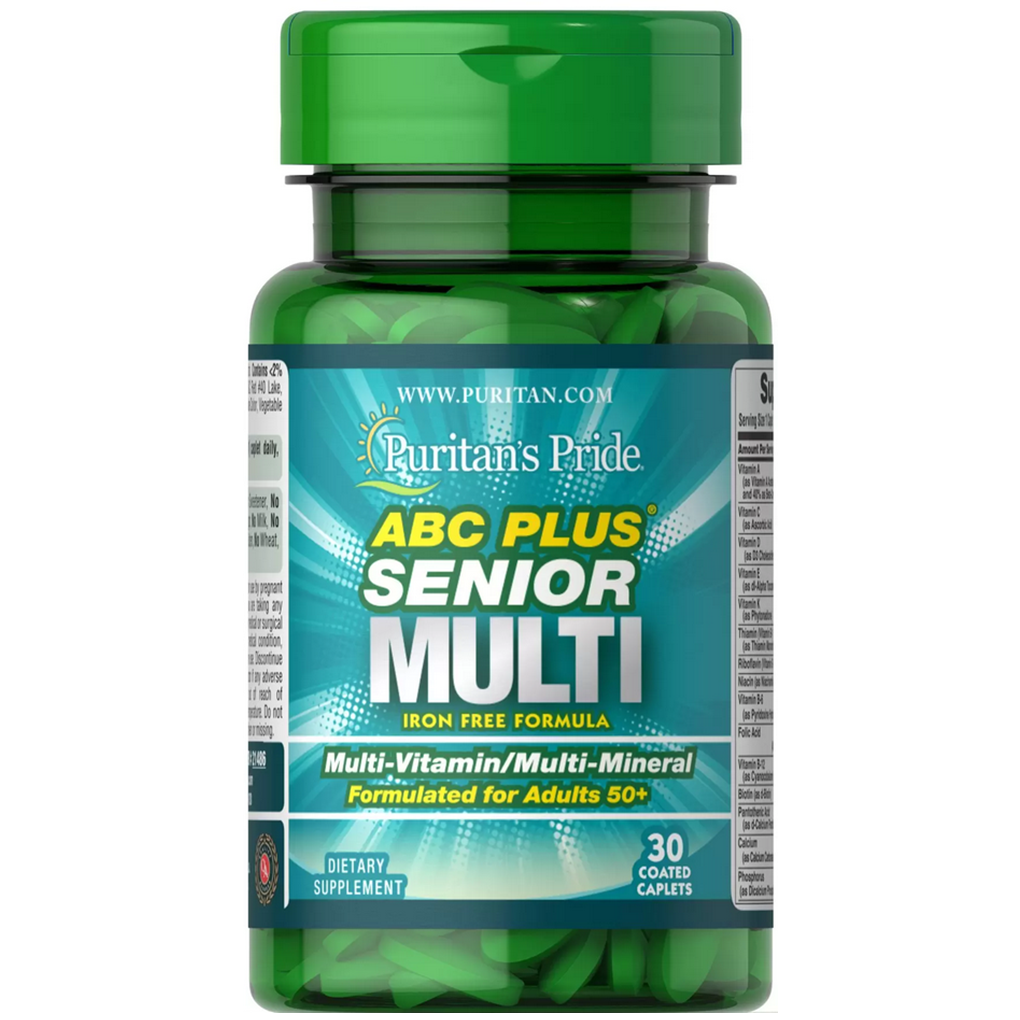Puritan's Pride ABC Plus® Senior Multivitamin Multi-Mineral Formula with Zinc / 30 Caplets