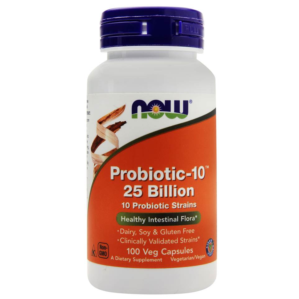 Now Foods Probiotic 10 Healthy Intestinal Flora 25 Billion CFU / 100 Vegetable Capsules