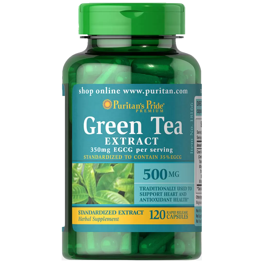 Puritan's Pride Green Tea Standardized Extract 500 mg (350mg of EGCG) / 120 Capsules