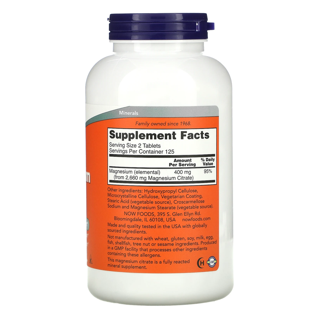 Now Foods Magnesium Citrate 200 mg. / 250 Tablets