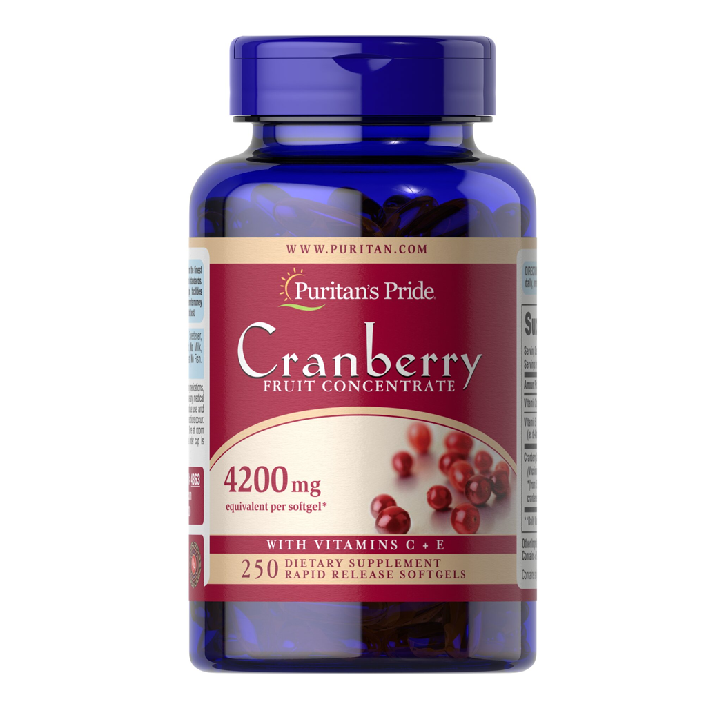 Puritan's Pride Cranberry Fruit Concentrate with C & E 4200 mg / 250 Softgels