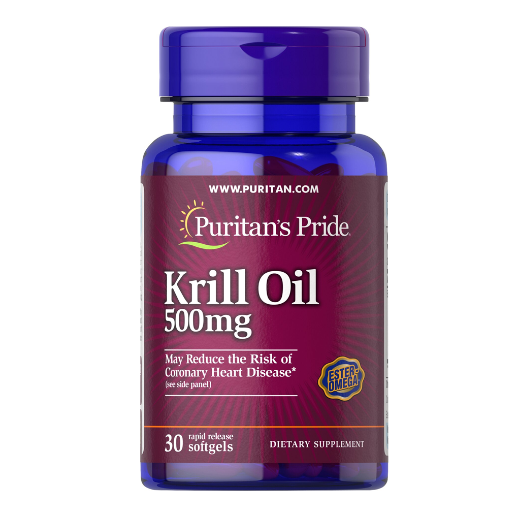 Puritan's Pride Red Krill Oil 500 mg (86 mg Active Omega-3) / 30 Softgels