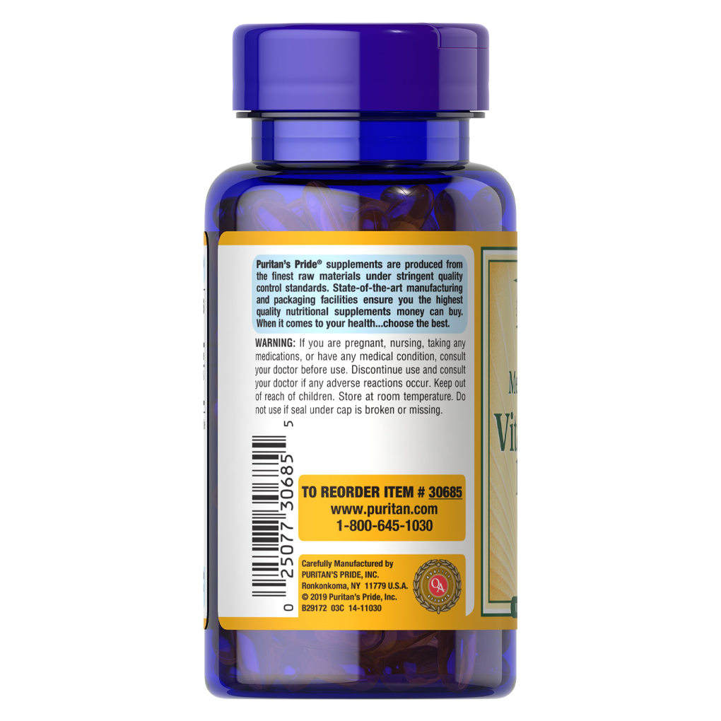 Puritan's Pride Vitamin D3 - 5000 IU / 200 Softgels