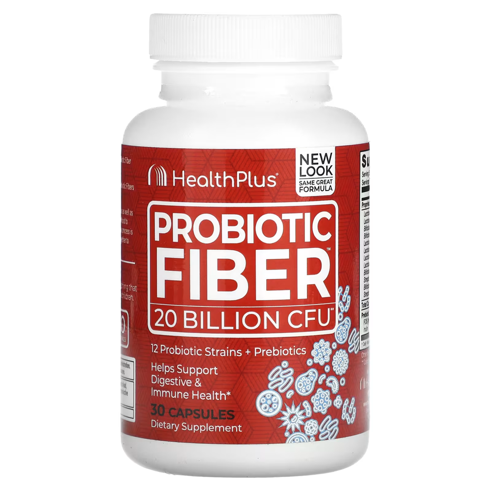 Health Plus Probiotic Fiber, 20 Billion CFU / 30 Capsules